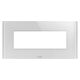 Rama decorativa aparataj modular Gewiss, rectangulara, 6M, titaniu, Chorus Ice, GW16906CT
