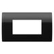 Rama decorativa aparataj modular TEM, rectangulara, 4M, negru, Pure, OP40GD