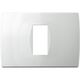 Rama decorativa aparataj modular TEM, elipsa, 1/3M, alb mat, Soft, OS13MW