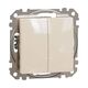 Mecanism intrerupator dublu cap scara Schneider, incastrat, bej, Sedna Design, SDD112108
