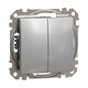 Mecanism intrerupator dublu 10A Schneider, incastrat, aluminiu, Sedna Design, SDD113105