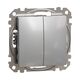 Mecanism intrerupator dublu cap scara Schneider, incastrat, aluminiu, Sedna Design, SDD113108