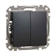 Mecanism intrerupator dublu cap scara Schneider, incastrat, antracit, Sedna Design, SDD114108