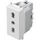 Priza modulara 2P+E TEM, alb mat, 1M, 10A, Modul, P17/11+KS, VM30MW