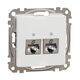Mecanism priza RJ45 STP cat.5e dubla, incastrat, alb, Sedna Design, Schneider, SDD111452S