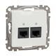 Mecanism priza RJ45 UTP cat.6 dubla, incastrat, alb, Sedna Design, Schneider, SDD111462