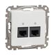 Mecanism priza RJ45 UTP cat.6A dubla, incastrat, alb, Sedna Design, Schneider, SDD111467