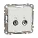 Mecanism priza TV-R  Schneider, de capat, incastrat, 4dB, alb, Sedna Design, SDD111471R