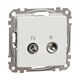 Mecanism priza TV-R  Schneider, intermediara, incastrat, 7dB, alb, Sedna Design, SDD111474R