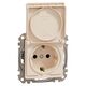 Mecanism priza 2P+E Schneider, cu obturatoare si capac, incastrat, bej, Sedna Design, SDD112023
