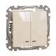 Mecanism intrerupator dublu 10A Schneider, incastrat, bej, IP20, Sedna Design, SDD112105L