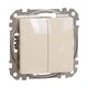 Mecanism intrerupator dublu 10A Schneider, incastrat, bej, IP20, Sedna Design, SDD112118