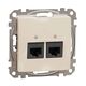 Mecanism priza RJ45 UTP cat.5e dubla, incastrat, bej, Sedna Design, Schneider, SDD112452