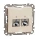 Mecanism priza RJ45 STP cat.5e dubla, incastrat, bej, Sedna Design, Schneider, SDD112452S