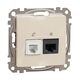 Mecanism priza combinata Schneider, UTP RJ45 cat.5e + telefon RJ11, incastrat, bej, Sedna Design, SDD112458