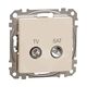 Mecanism priza TV-SAT Schneider, de capat, incastrat, 4dB, bej, Sedna Design, SDD112471S