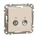 Mecanism priza TV-R  Schneider, intermediara, incastrat, 7dB, bej, Sedna Design, SDD112474R