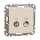 Mecanism priza TV-SAT Schneider, intermediara, incastrat, 7dB, bej, Sedna Design, SDD112474S