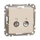 Mecanism priza TV-R  Schneider, intermediara, incastrat, 10dB, bej, Sedna Design, SDD112478R