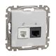 Mecanism priza combinata Schneider, UTP RJ45 cat.6 + telefon RJ11, incastrat, aluminiu, Sedna Design, SDD113468