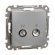 Mecanism priza TV-R  Schneider, de capat, incastrat, 4dB, aluminiu, Sedna Design, SDD113471R
