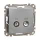 Mecanism priza TV-SAT Schneider, de capat, incastrat, 4dB, aluminiu, Sedna Design, SDD113471S