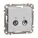 Mecanism priza TV-R  Schneider, intermediara, incastrat, 7dB, aluminiu, Sedna Design, SDD113474R