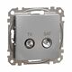 Mecanism priza TV-SAT Schneider, intermediara, incastrat, 7dB, aluminiu, Sedna Design, SDD113474S