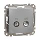 Mecanism priza TV-SAT Schneider, intermediara, incastrat, 10dB, aluminiu, Sedna Design, SDD113478S