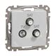 Mecanism priza TV-SAT-SAT Schneider, individuala, incastrat, aluminiu, Sedna Design, SDD113481S