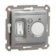 Mecanism intrerupator cu termostat de camera, incastrat, aluminiu, Schneider, Sedna Design, SDD113506