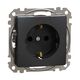 Mecanism priza 2P+E Schneider, cu obturatoare, incastrat, antracit, Sedna Design, SDD114022