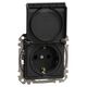 Mecanism priza 2P+E Schneider, cu obturatoare si capac, incastrat, antracit, Sedna Design, SDD114023