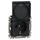 Mecanism priza 2P+E Schneider, cu obturatoare si capac, incastrat, antracit, Sedna Design, SDD114024
