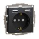 Mecanism priza 2P+E Schneider, cu 2 USB, incastrat, antracit, IP20, Sedna Design, SDD114052