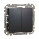 Mecanism intrerupator dublu 10A Schneider, incastrat, antracit, IP20, Sedna Design, SDD114118