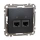 Mecanism priza RJ45 UTP cat.6 dubla, incastrat, antracit, Sedna Design, Schneider, SDD114462