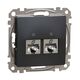 Mecanism priza RJ45 STP cat.6 dubla, incastrat, antracit, Sedna Design, Schneider, SDD114462S