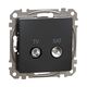 Mecanism priza TV-SAT Schneider, de capat, incastrat, 4dB, antracit, Sedna Design, SDD114471S