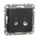 Mecanism priza TV-R  Schneider, intermediara, incastrat, 10dB, antracit, Sedna Design, SDD114478R