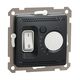 Mecanism intrerupator cu termostat de camera, incastrat, antracit, Schneider, Sedna Design, SDD114506