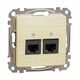 Mecanism priza RJ45 UTP cat.6 dubla, incastrat, mesteacan, Sedna Design, Schneider, SDD180462