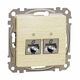 Mecanism priza RJ45 STP cat.6 dubla, incastrat, mesteacan, Sedna Design, Schneider, SDD180462S