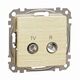 Mecanism priza TV-R  Schneider, de capat, incastrat, 4dB, mesteacan, Sedna Design, SDD180471R