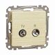 Mecanism priza TV-R  Schneider, intermediara, incastrat, 7dB, mesteacan, Sedna Design, SDD180474R