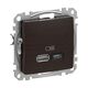 Mecanism priza USB Schneider, dubla, incastrat, wenge, Sedna Design, SDD181404