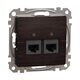 Mecanism priza RJ45 UTP cat.6 dubla, incastrat, wenge, Sedna Design, Schneider, SDD181462