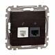 Mecanism priza combinata Schneider, UTP RJ45 cat.6 + telefon RJ11, incastrat, wenge, Sedna Design, SDD181468