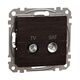 Mecanism priza TV-SAT Schneider, intermediara, incastrat, 10dB, wenge, Sedna Design, SDD181478S