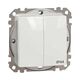 Mecanism intrerupator dublu 10A Schneider, incastrat, alb, IP44, Sedna Design, SDD211105